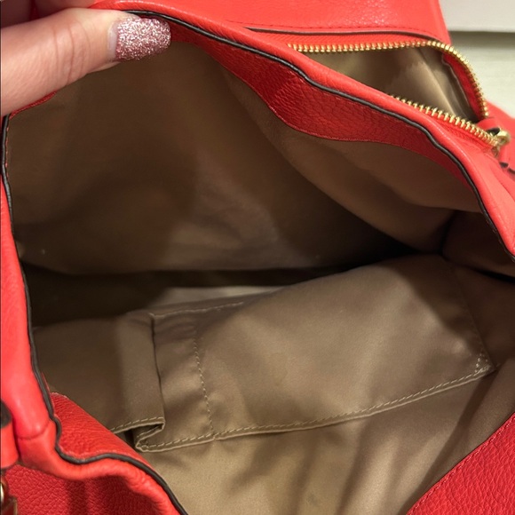 Coach Madison Phoebe Shoulder Bag in Coral Red Pebbled Leather - Picture 12 of 15